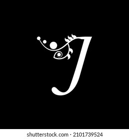 vector initial letter J florish typography logo design
