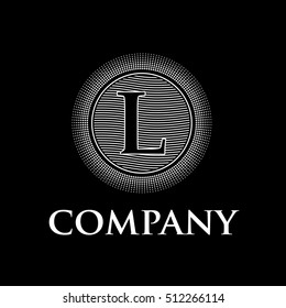 vector initial letter L, black background