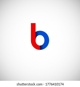Vector Initial letter lo lowercase linked red blue logo isolated on white background. Modern design.