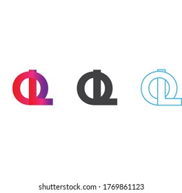 Vector Initial letter LO uppercase linked red blue logo isolated on white background. Modern design.