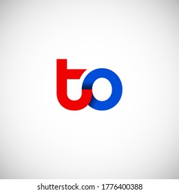Vector Initial letter to lowercase linked red blue logo isolated on white background. Modern design.