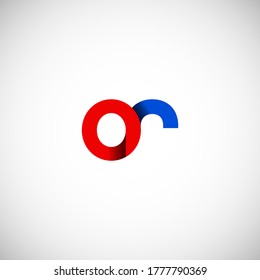 Vector Initial letter or lowercase linked red blue logo isolated on white background. Modern design.