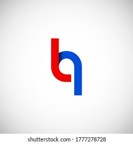 Vector Initial letter lq lowercase linked red blue logo isolated on white background. Modern design.