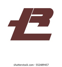 Vector initial letter LR logo icon dark brown color design template