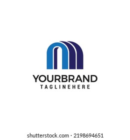 Vector Initial letter nm lowercase linked blue logo isolated on white background Modern design.