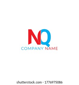 Vector Initial letter NQ uppercase linked red and blue logo isolated on white background. Modern design EPS 10.