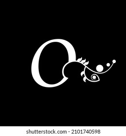 vector initial letter O florish typography logo design