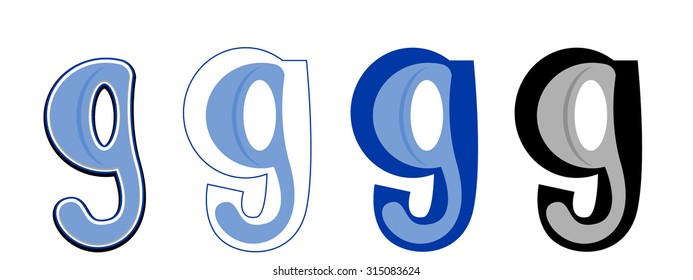 vector initial letter with a picture g letter-spoon