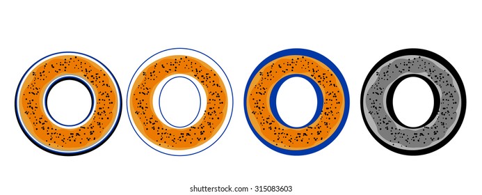 vector initial letter with a picture o letter-Bagel
