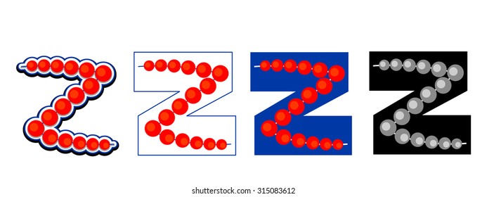 vector initial letter with a picture z letter-beads