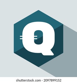 vector Initial letter Q hexagon flat design. universal icon design template.