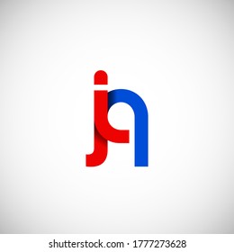 Vector Initial letter q lowercase linked red blue logo isolated on white background. Modern design.