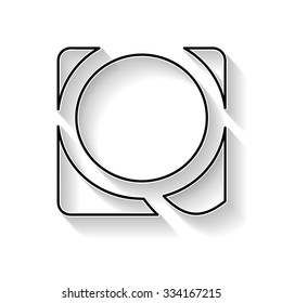 Vector initial letter Q. Sign made with black line 