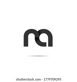 Vector Initial letter ra lowercase linked black logo isolated on white background. Modern design.
