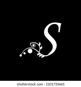 vector initial letter S florish typography logo design