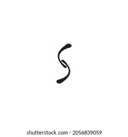 Vector Initial letter s lowercase linked black  logo isolated on white background. Modern design EPS 10.