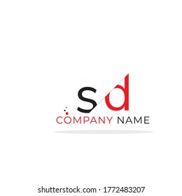 Vector Initial letter sd lowercase linked red logo isolated on white background. Modern design