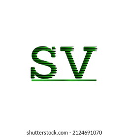 Vector Initial letter sv lowercase linked black and green logo isolated on white background. Modern design EPS 10.