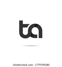 Vector Initial letter ta lowercase linked black logo isolated on white background. Modern design.