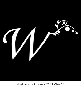 vector initial letter W florish typography logo design