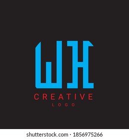 Vector Initial letter WX uppercase linked red and blue isolated on white background. modern building logo design.
