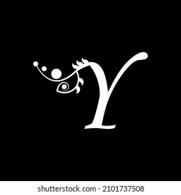 vector initial letter Y florish typography logo design