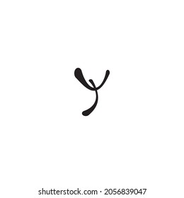 Vector Initial letter y lowercase linked black  logo isolated on white background. Modern design EPS 10.