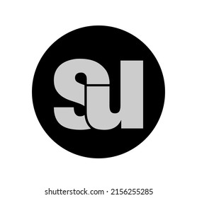 A vector of the initial letters of SU company isolated on the white background