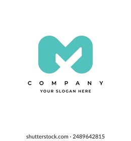 Vector initial m logo letter m with check combination vector illustration