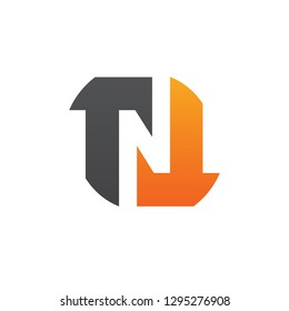 Vector Initial N T Orange Logo