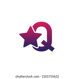 Vector initial Q and star modern logo design