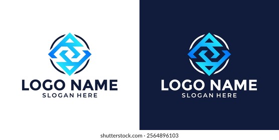 Vector Initial R Diamond Logo Illustration Design.