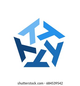 Vector Initial T Transform Concept in Blue Logo