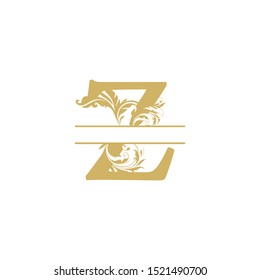 vector Initial z letter luxury beauty flourishes ornament monogram wedding icon logo vintage