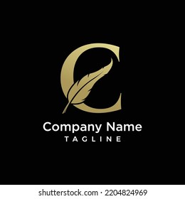 vector initials C notary logo