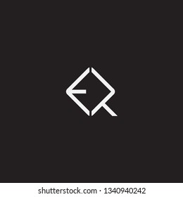 Vector initials EQ. black and white design.