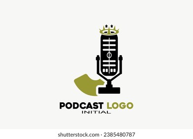 Letra vectorial de la letra J con el diseño creativo de logotipo geométrico moderno del podcast.