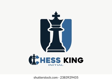 Vector initials letter U with chess king creative geometric modern logo design.