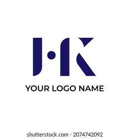 vector initials logo HK modern and luxury design