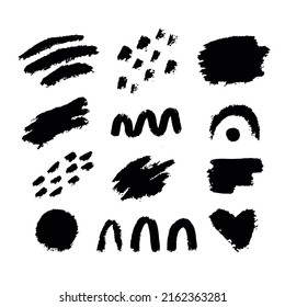 Formas abstractas de tinta vectora, manchas y manchas