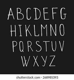 Vector Ink Alphabet. Ink Font. ABC Painted Letters. Modern Brushed Lettering. Painted Alphabet.