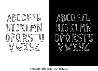 Vector Ink Alphabet. Ink Font. ABC Painted Letters. Modern Brushed Lettering. Painted Alphabet. Hand drawn vector alphabet