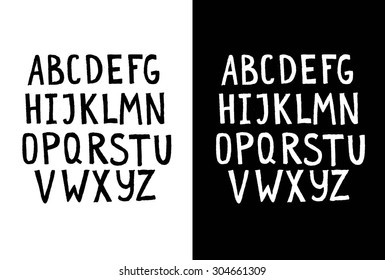 Vector Ink Alphabet. Ink Font. ABC Painted Letters. Modern Brushed Lettering. Painted Alphabet. Hand drawn vector alphabet