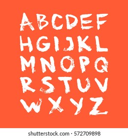 Vector Ink Alphabet. Font. ABC. Hand drawn.