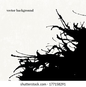 Vector ink blot on beige grungy textured background