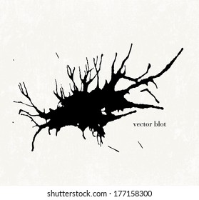 Vector ink blot on beige grungy textured background