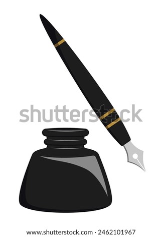 Vector ink bottle isolated on white background
