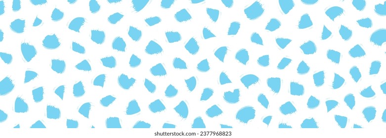 Vector ink brush abstract seamless pattern. Endless bold brush stroke texture. Hand painted light blue Korean, Chinese, Japanese ink brush strokes. Isolated grungy elements. Playful background
