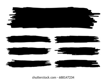 Vector ink brush stroke.Black brush line.