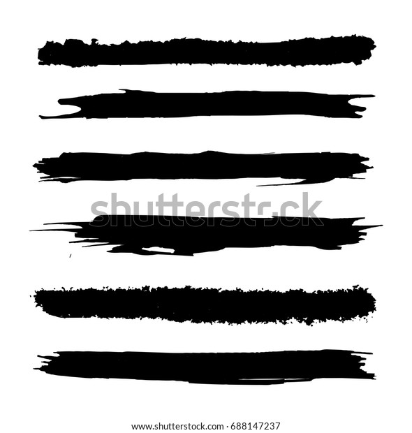 Vector Ink Brush Strokeblack Brush Line Stock Vector Royalty Free